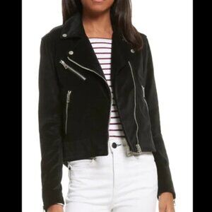 Rag & Bone Mercer Black Suede Leather Moto Jacket Size 2